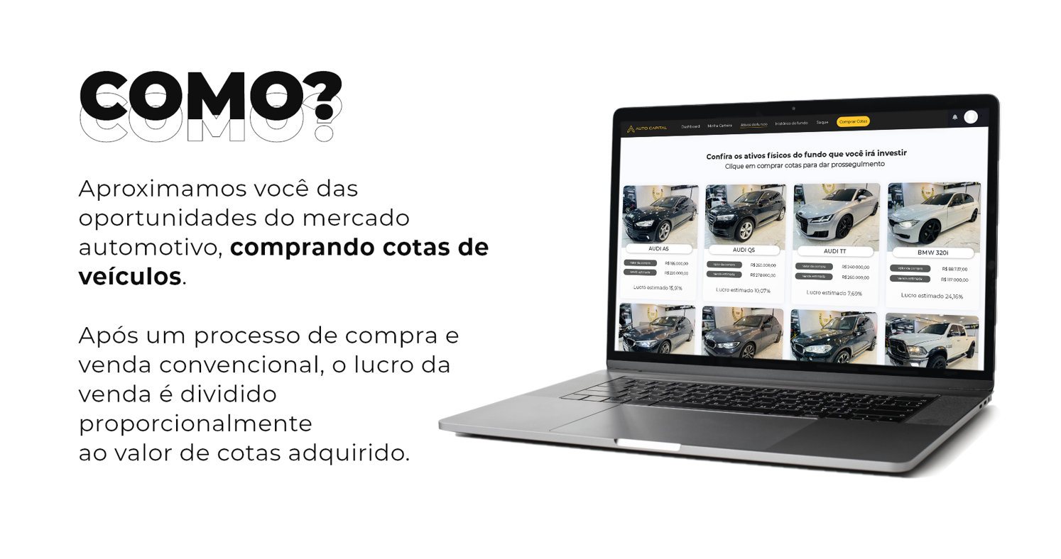 Auto Capital — bloco Seção "Como Funciona" (Tangibilização e Transparência)