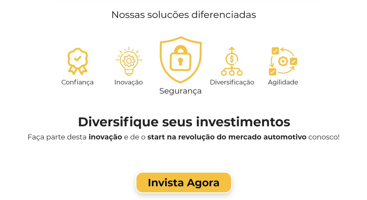 Auto Capital — bloco Pilares de Valor e Call to Action (CTA) Final